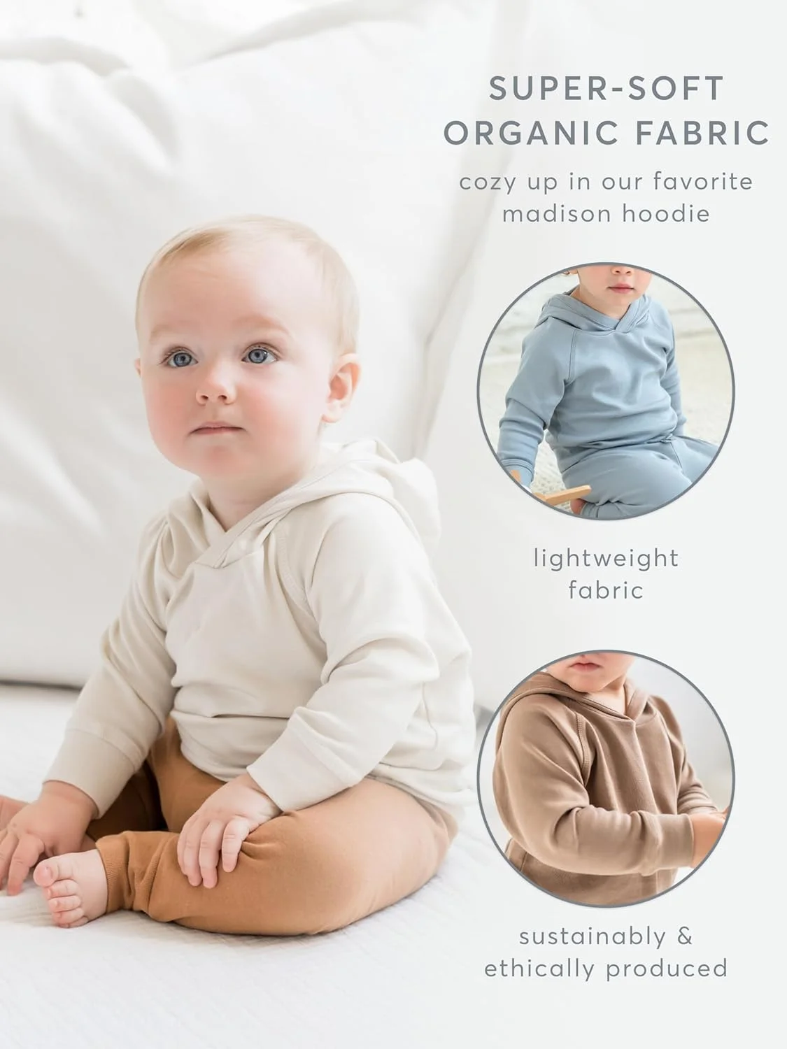 هودی آستین بلند نوزاد و کودک ارگانیک Colored Organics - لباس پسرانه و دخترانه
