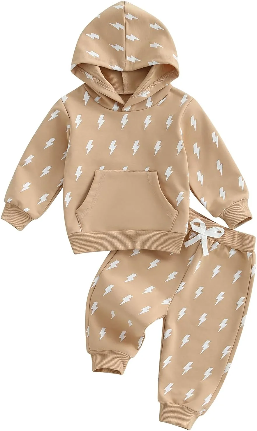 ست لباس پسرانه Fernvia شامل هودی آستین بلند با طرح فلش و شلوار الاستیک، مناسب برای کودکان نوپا
