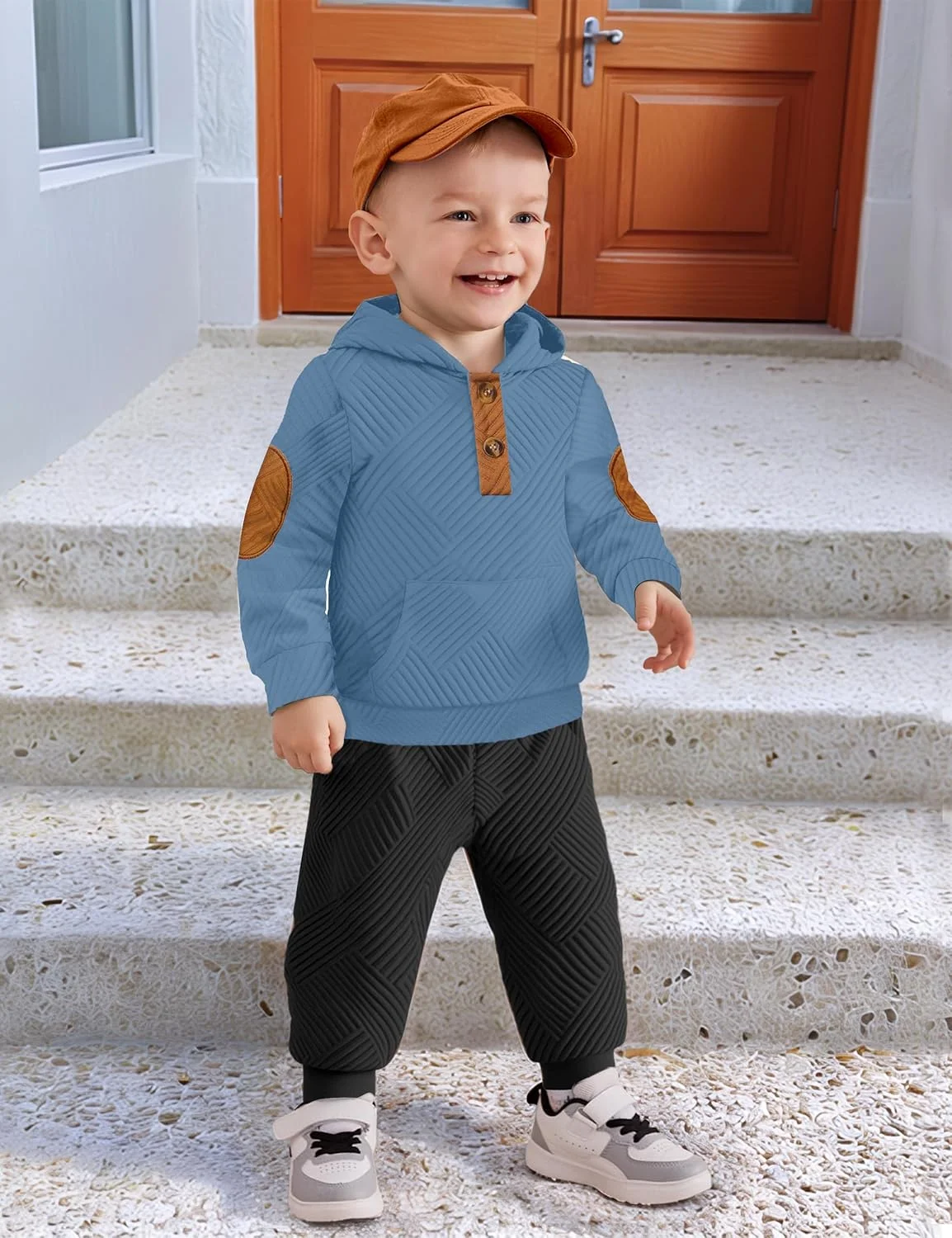 ست لباس پسرانه بچه گانه Oranchids شامل هودی آستین بلند، تاپ و شلوار گرمکن، مناسب فصل پاییز و زمستان، سایز 1 تا 5 سال