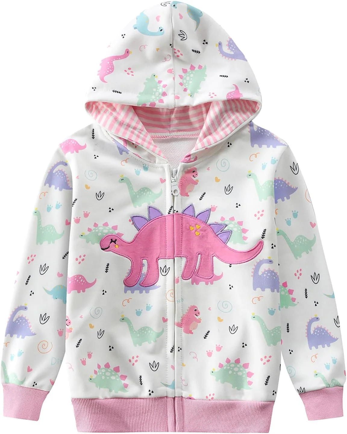 هودی دخترانه روز ولنتاین Little Hand طرح قلب عشق، پیراهن تکشاخ دایناسور، سویشرت بچه گانه 2-7 سال