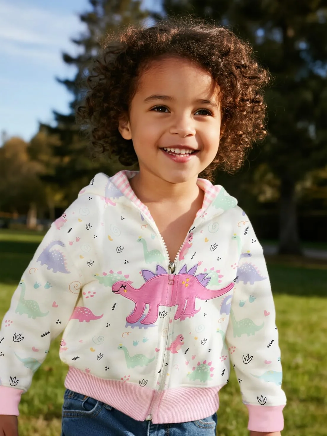 هودی دخترانه روز ولنتاین Little Hand طرح قلب عشق، پیراهن تکشاخ دایناسور، سویشرت بچه گانه 2-7 سال