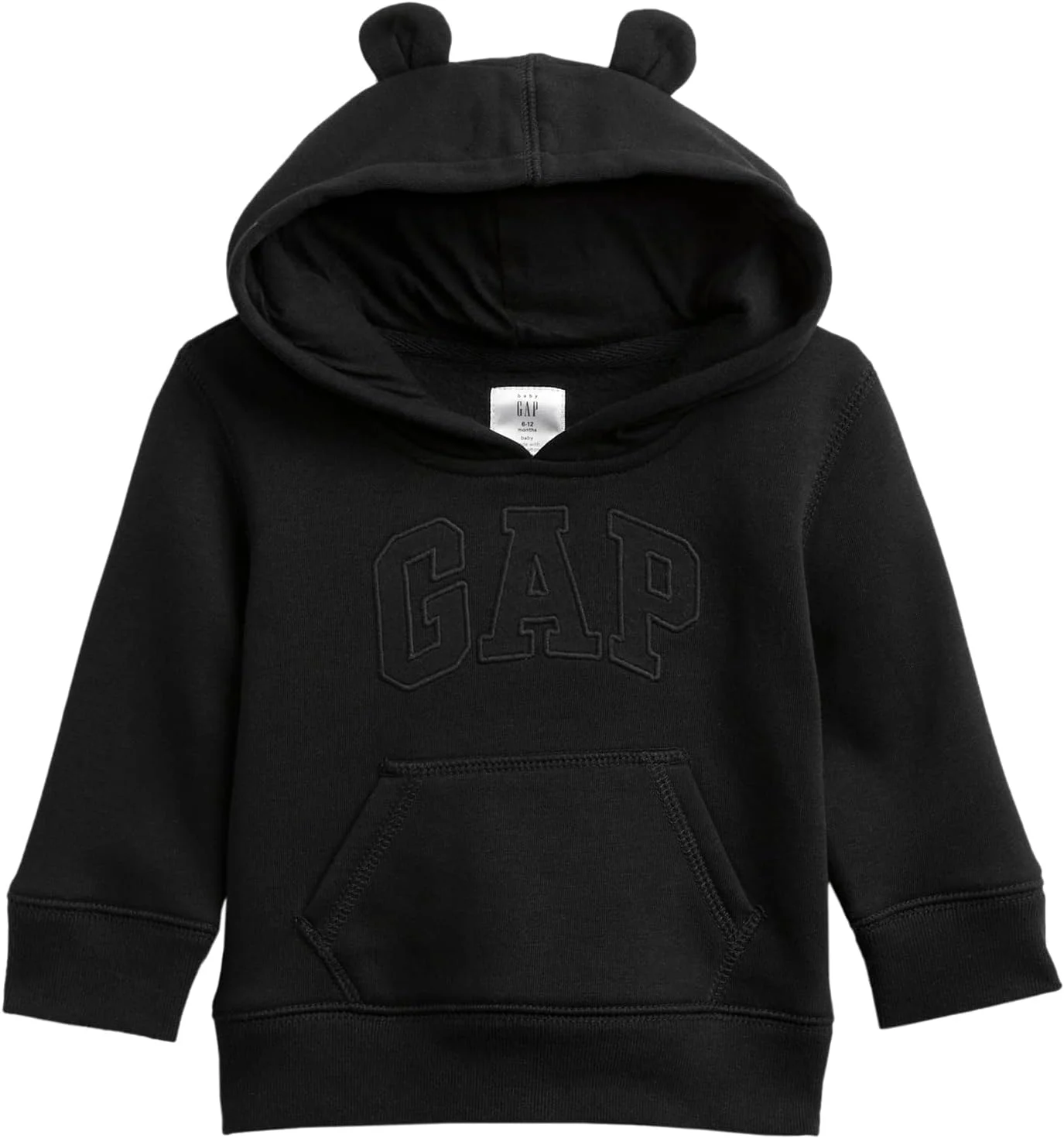 هودی سویشرت پسرانه GAP با لوگو، مشکی واقعی V2 2، سایز 4T US
