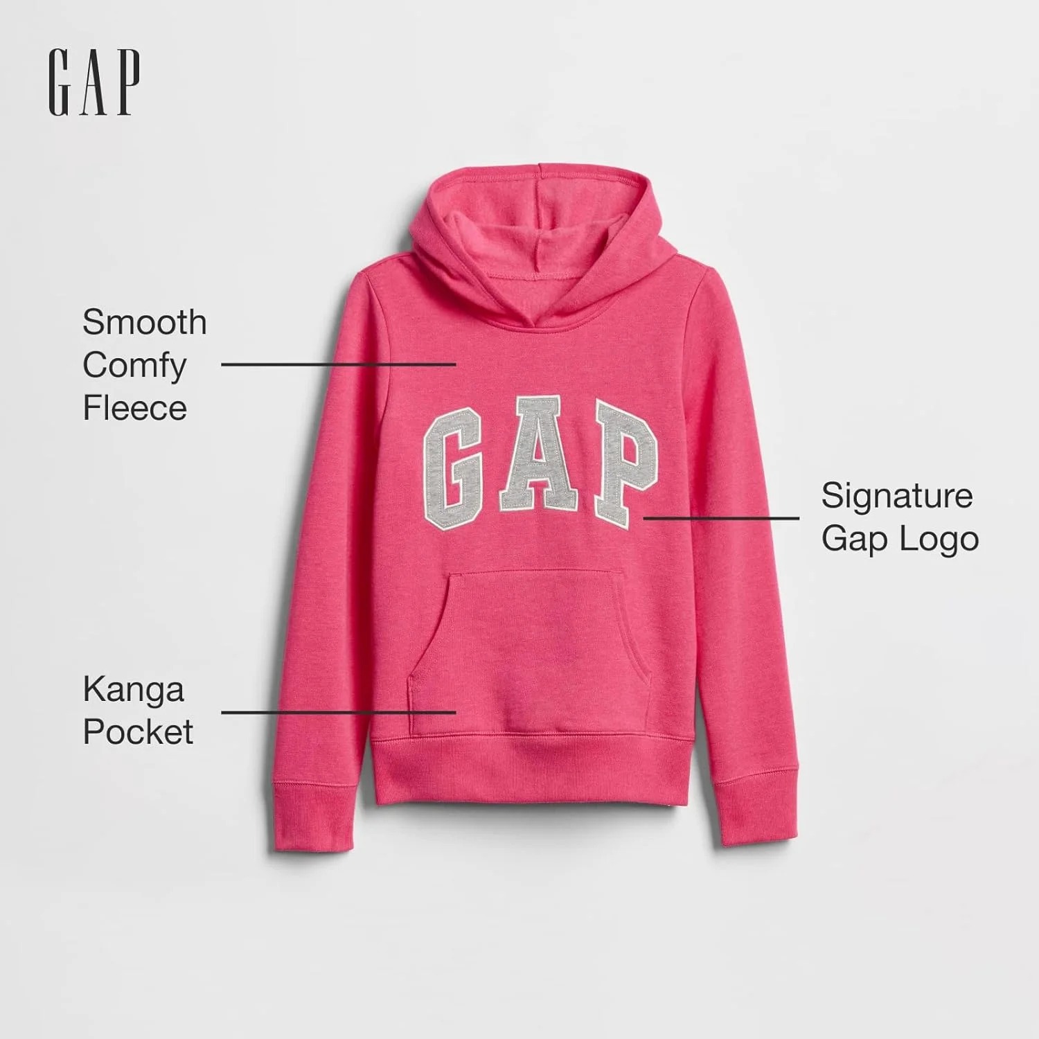 سویشرت کلاه دار GAP با لوگوی V-fall مخصوص نوزاد دختر