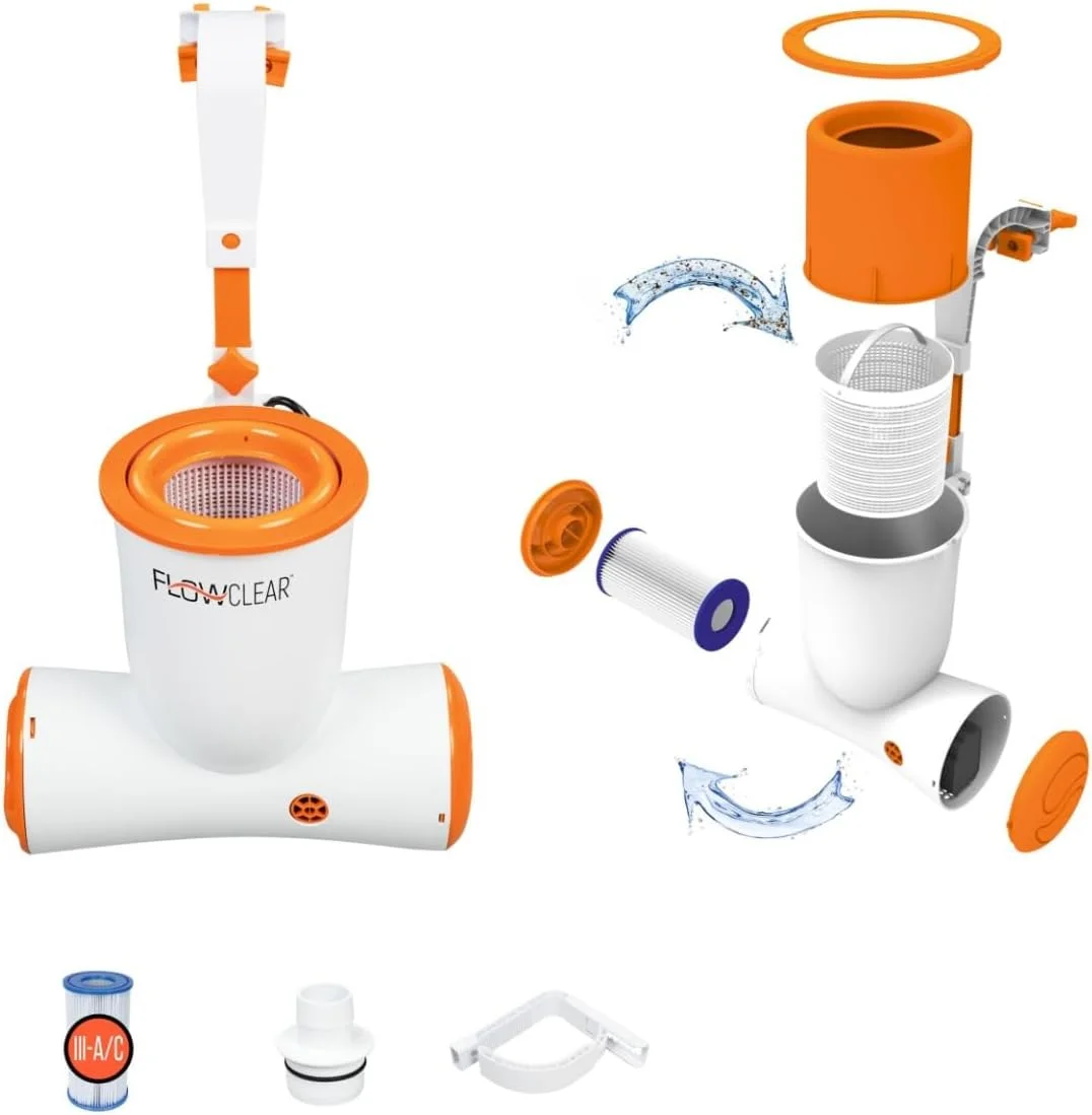 پمپ فیلتر اسکیماتیک بست وی 680 گالن، سفید/نارنجی، 58462-19، مدل Floorclear