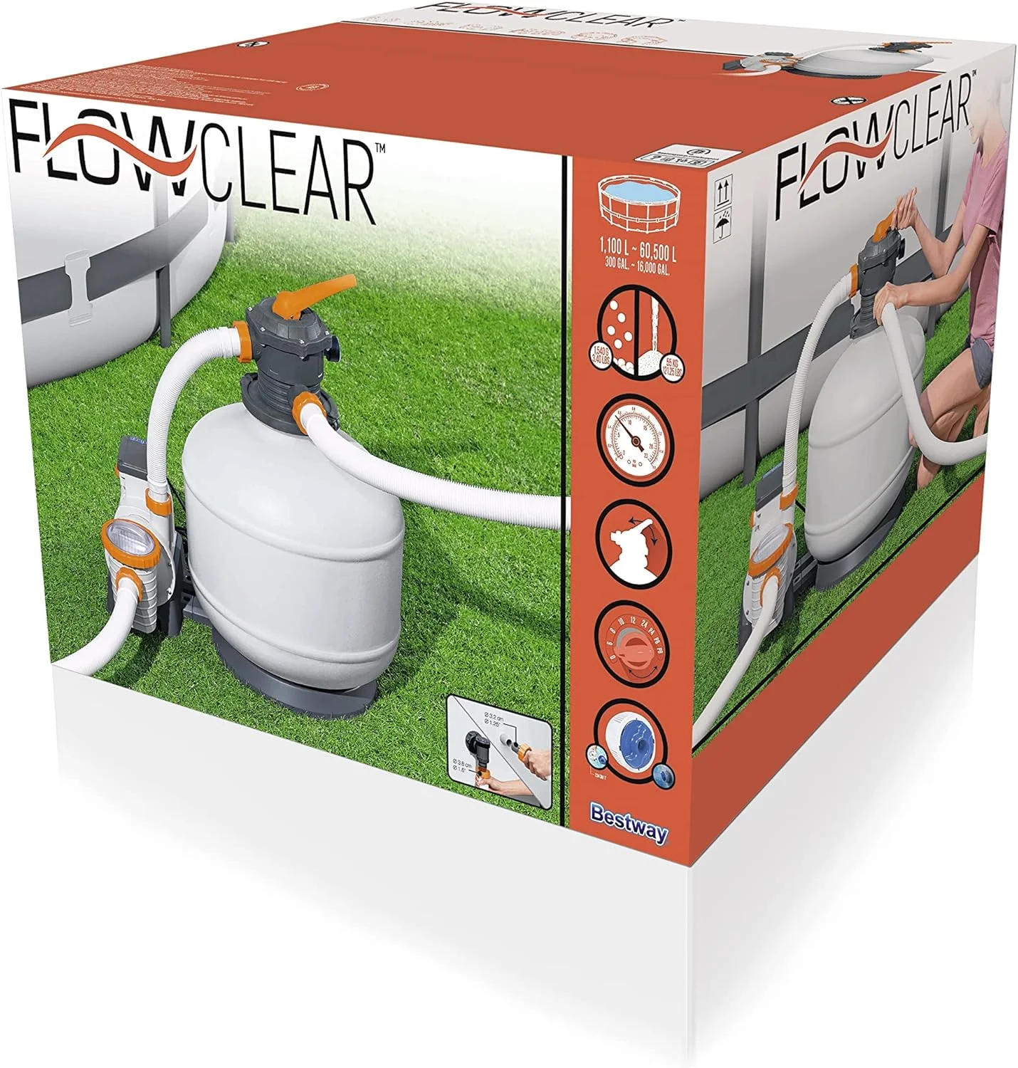 پمپ آب بست وی، پمپ فیلتر شنی برای استخر، 11355 لیتر در ساعت پمپ آب بست وی، پمپ فیلتر شنی برای استخر، 11355 لیتر در ساعت