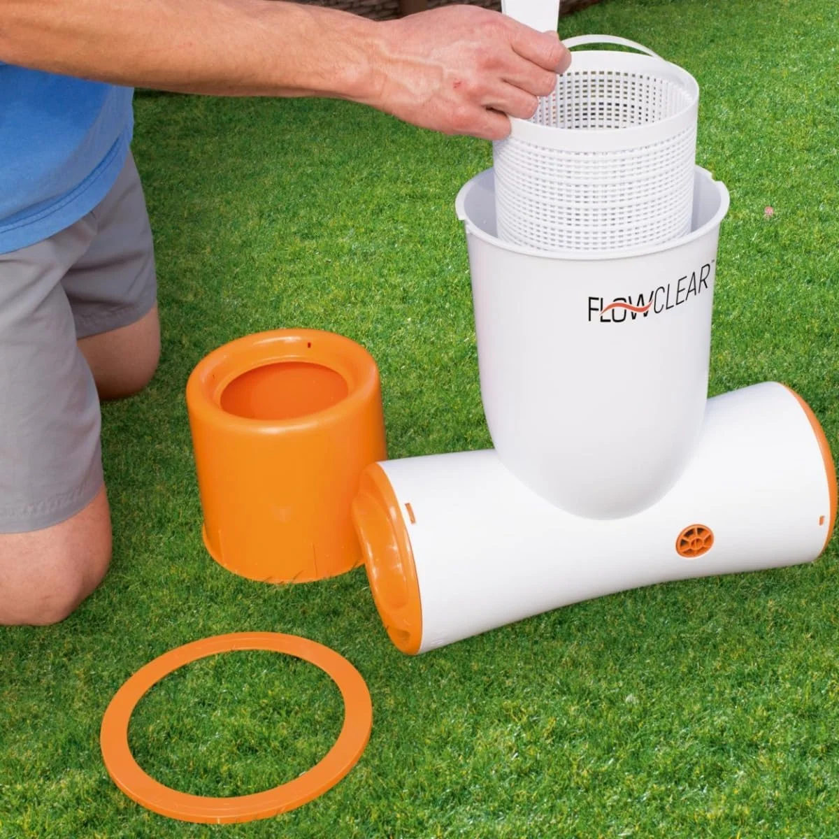 پمپ فیلتر اسکیماتیک بست وی 680 گالن، سفید/نارنجی، 58462-19، مدل Floorclear پمپ فیلتر اسکیماتیک بست وی 680 گالن، سفید/نارنجی، 58462-19، مدل Floorclear