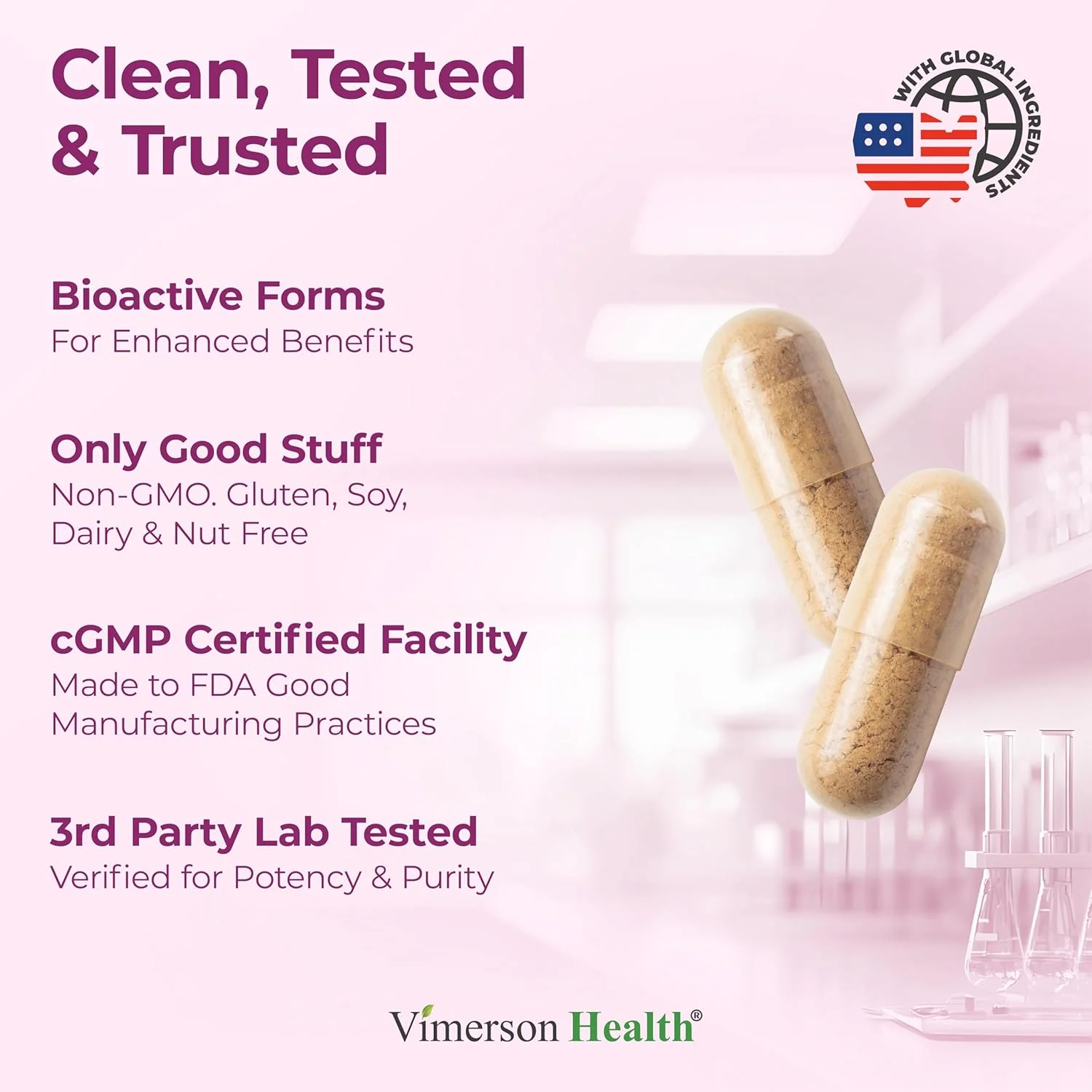 مکمل مولتی ویتامین و مولتی مینرال روزانه مخصوص بانوان Vimerson Health - 60 کپسول