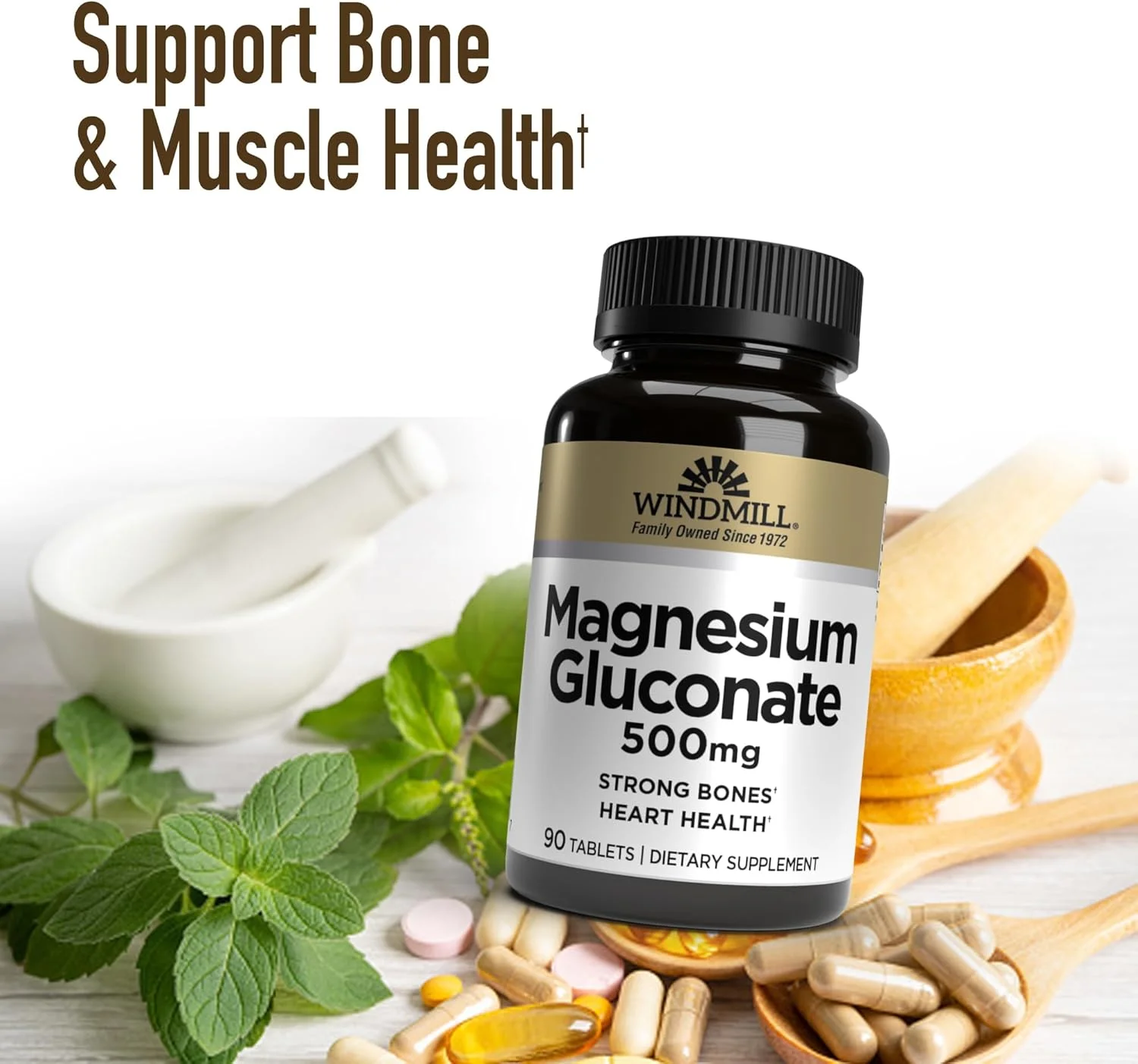 قرص گلوکونات منیزیم آسیاب بادی Mg Tb بسته 90 عددی