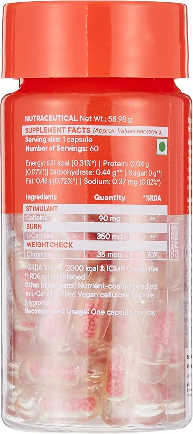 کپسول های کافئین و کروم Wellbeing Nutrition Slow Burn، 60 عدد، سبز/نارنجی