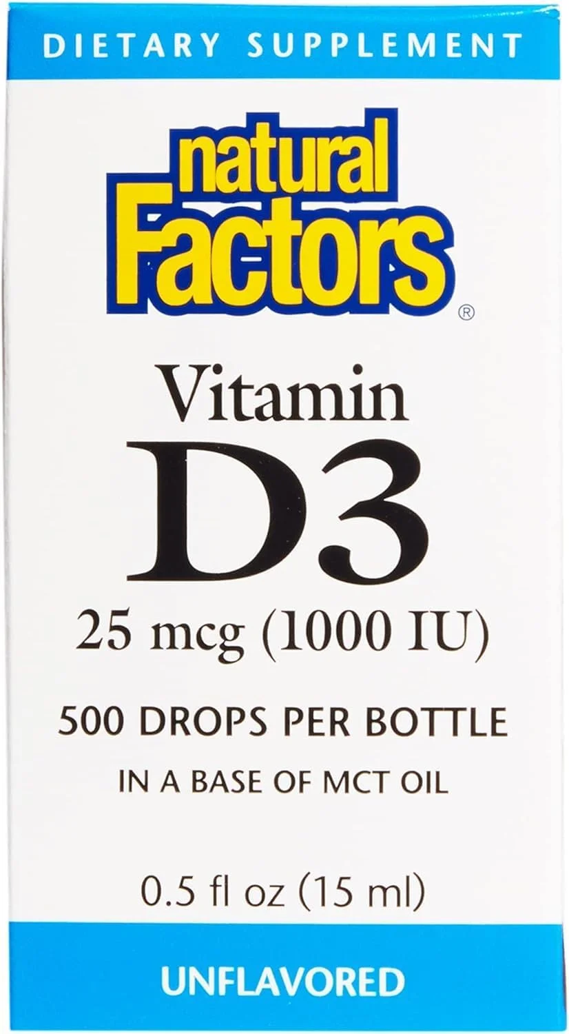 قطره ویتامین D3 1000 واحد بین المللی Natural Factors حجم 15 میلی لیتر