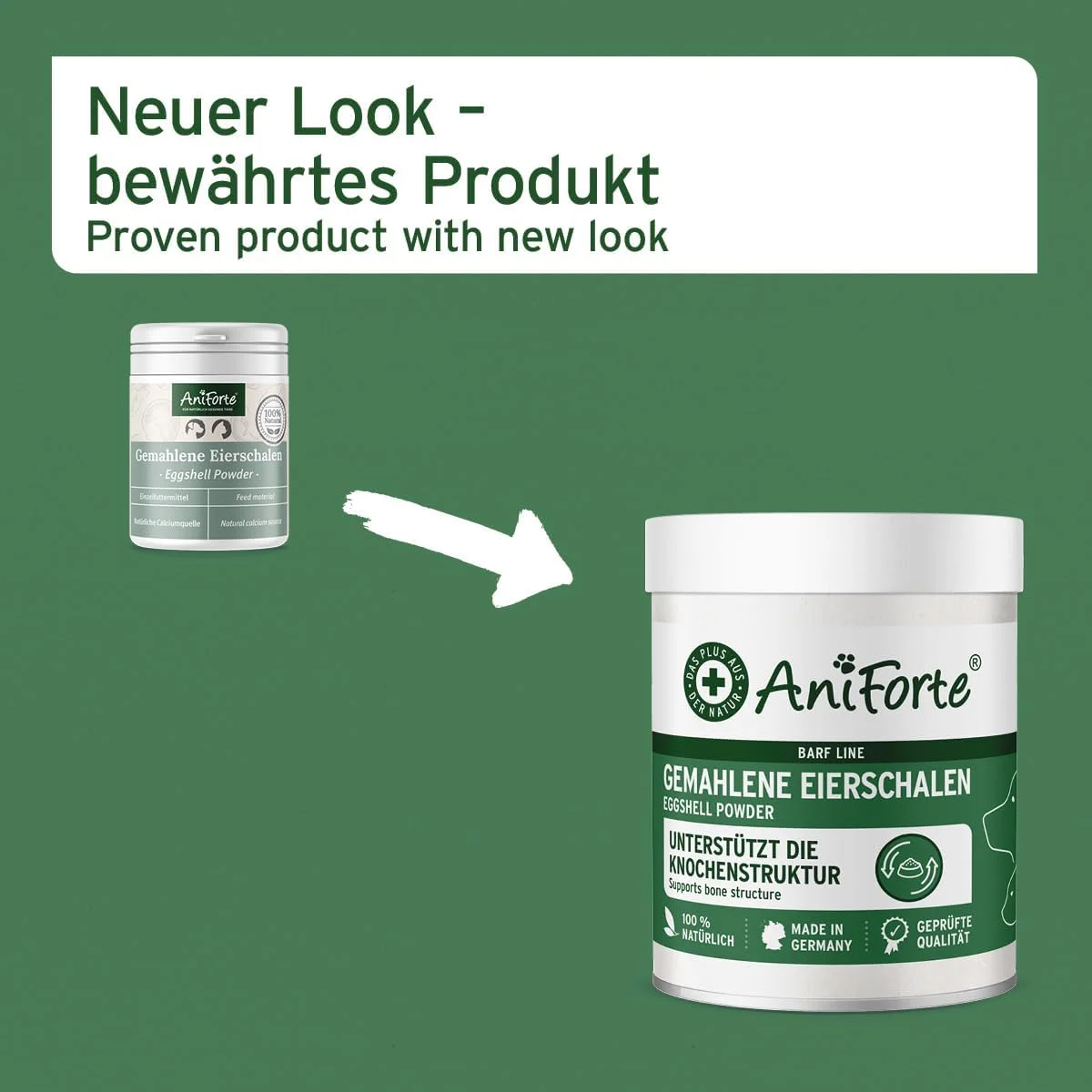 پودر پوسته تخم مرغ AniForte 250 گرم کلسیم برای سگ و گربه - منبع طبیعی کلسیم، پشتیبانی از استخوان ها و دندان ها، پودر پوسته تخم مرغ برای تغذیه خام (بارف)، فراهمی زیستی بالا