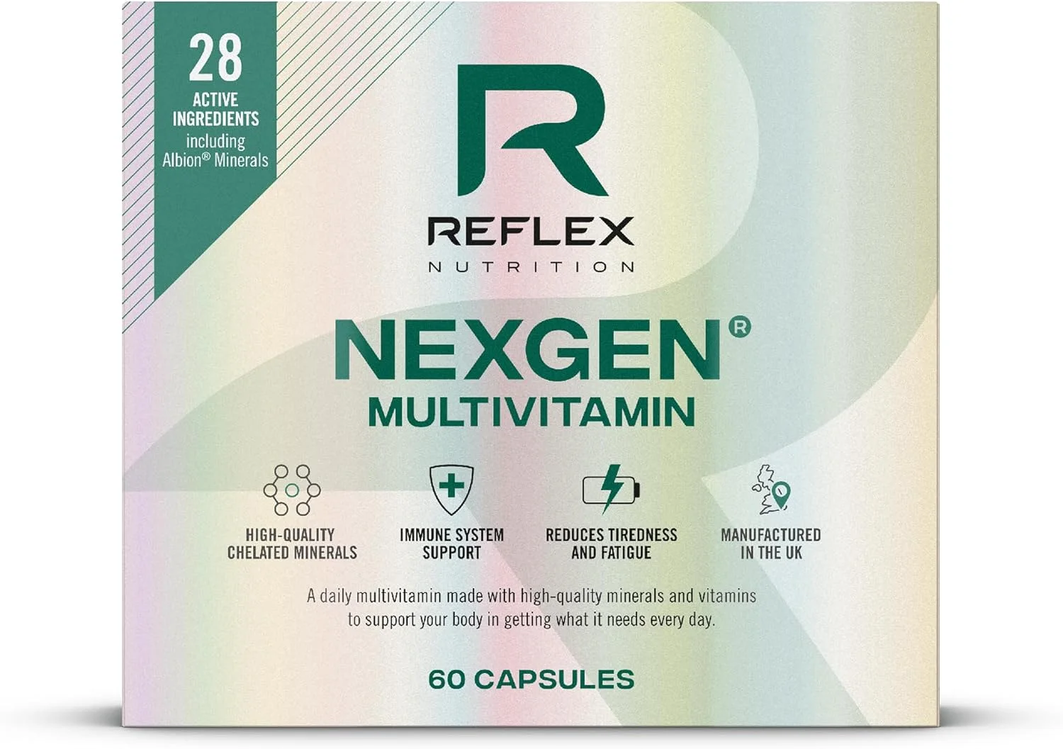 مولتی ویتامین، پروبیوتیک و کمپلکس آنزیم های گوارشی Reflex Nexgen برای آقایان و بانوان، 60 کپسول