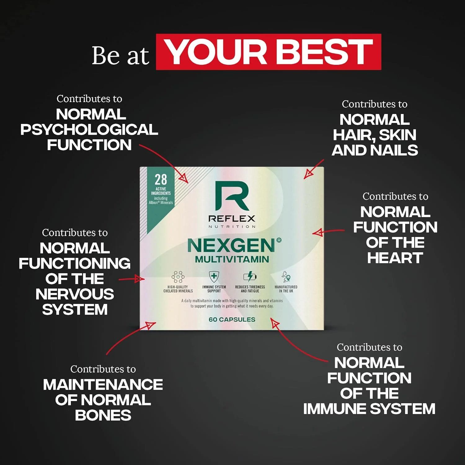 مولتی ویتامین، پروبیوتیک و کمپلکس آنزیم های گوارشی Reflex Nexgen برای آقایان و بانوان، 60 کپسول