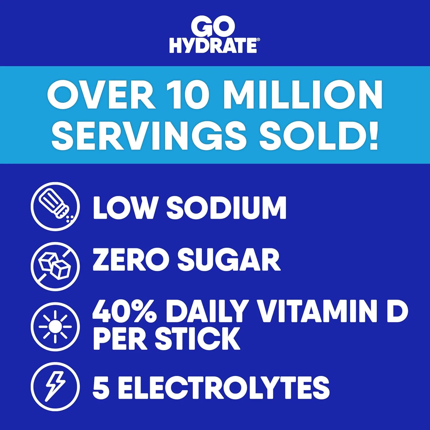 پودر فوری هیدراتاسیون GoHydrate - مخلوط نوشیدنی الکترولیت کم سدیم - پشتیبانی طبیعی از هیدراتاسیون، نوشیدنی پودری طعم دار الکترولیت بدون قند با ویتامین D، 30 بسته، بسته متنوع