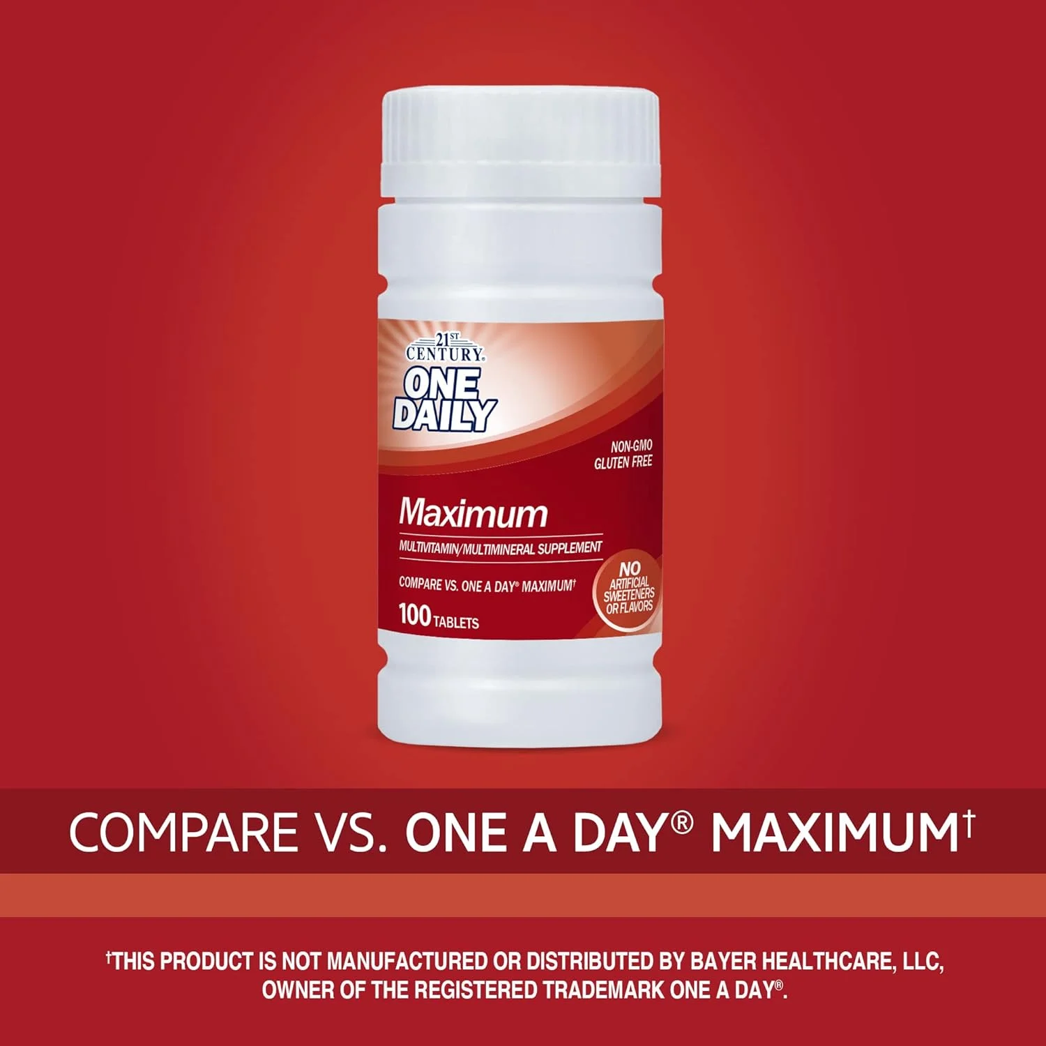 مولتی ویتامین و مولتی مینرال 21st Century، One Daily، Unisex، Maximum، 100 قرص