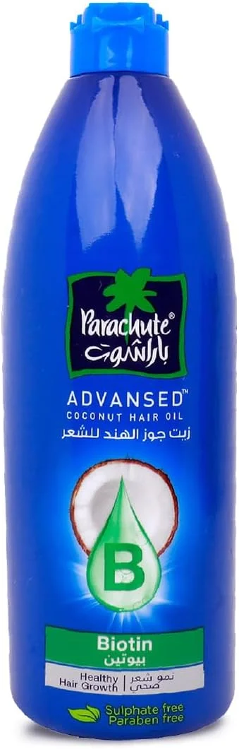 روغن مو نارگیل و بیوتین پیشرفته پاراشوت | برای موهای سالم و تغذیه شده | کنترل ریزش مو و تقویت رشد مو | مناسب انواع مو | بدون پارابن، سیلیکون، سولفات | 300 میلی لیتر