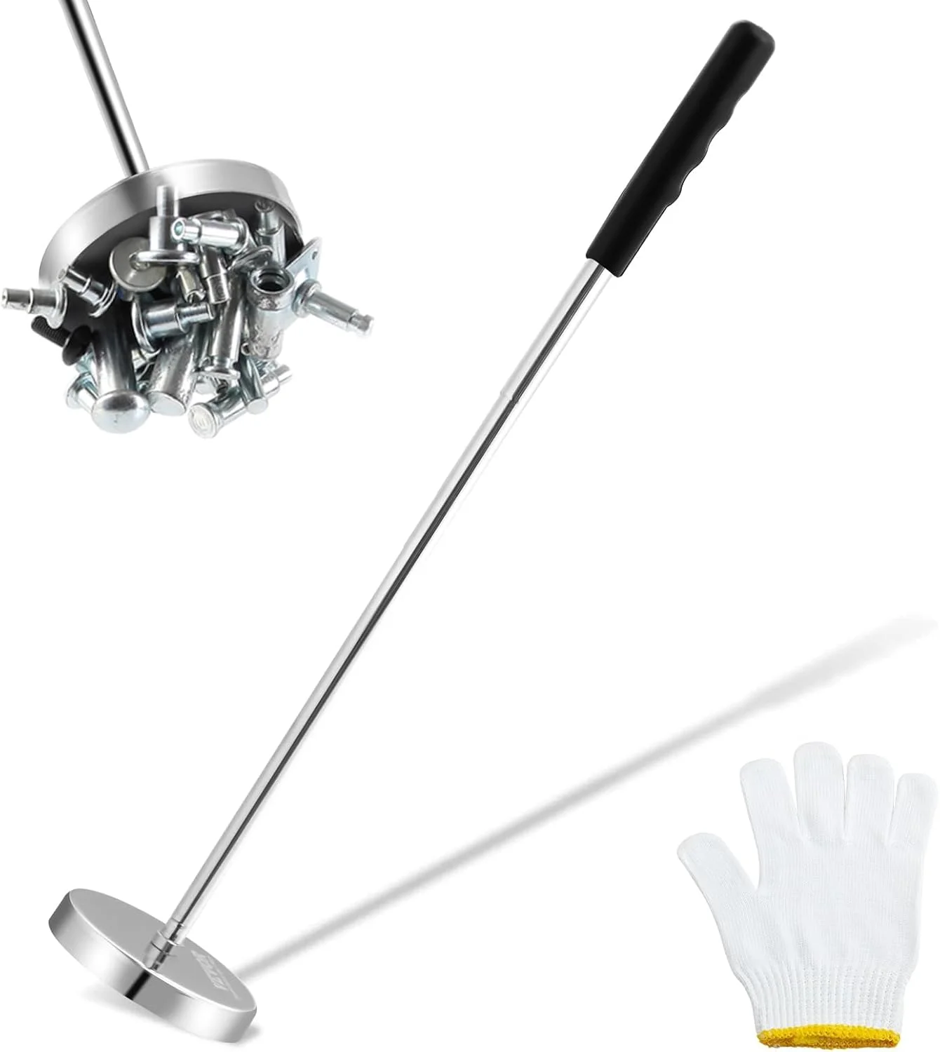 ابزار جارو مغناطیسی تلسکوپی KASTWAVE، ظرفیت کشش 35 پوند، جمع شونده از 8.9 اینچ تا 33.3 اینچ، ایده آل برای برداشتن میخ، پیچ و قطعات فلزی ابزار جارو مغناطیسی تلسکوپی KASTWAVE، ظرفیت کشش 35 پوند، جمع شونده از 8.9 اینچ تا 33.3 اینچ، ایده آل برای برداشتن میخ، پیچ و قطعات فلزی