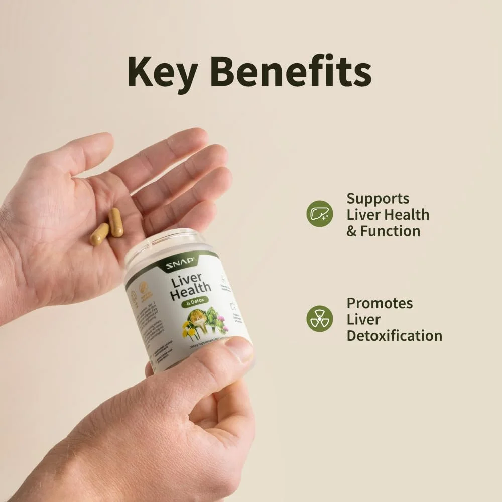 مکمل های Snap - پشتیبانی از سلامت کبد با خار مریم، عصاره کنگر فرنگی، ریشه قاصدک | فرمول سم زدایی و ترمیم پاک کننده کبد | کمک و طراوت کبد با مواد ارگانیک و طبیعی | 60 کپسول مکمل های Snap - پشتیبانی از سلامت کبد با خار مریم، عصاره کنگر فرنگی، ریشه قاصدک | فرمول سم زدایی و ترمیم پاک کننده کبد | کمک و طراوت کبد با مواد ارگانیک و طبیعی | 60 کپسول