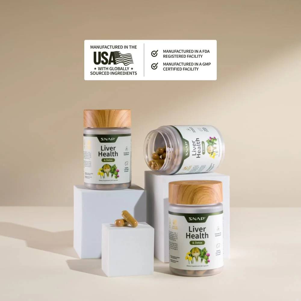 مکمل های Snap - پشتیبانی از سلامت کبد با خار مریم، عصاره کنگر فرنگی، ریشه قاصدک | فرمول سم زدایی و ترمیم پاک کننده کبد | کمک و طراوت کبد با مواد ارگانیک و طبیعی | 60 کپسول مکمل های Snap - پشتیبانی از سلامت کبد با خار مریم، عصاره کنگر فرنگی، ریشه قاصدک | فرمول سم زدایی و ترمیم پاک کننده کبد | کمک و طراوت کبد با مواد ارگانیک و طبیعی | 60 کپسول