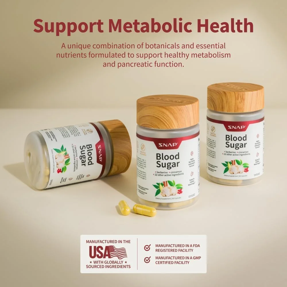 مکمل پشتیبانی از قند خون Snap Supplements - مکمل بربرین با زردچوبه ارگانیک، آلفا لیپوئیک اسید، روی، دارچین، کروم که باعث افزایش سطح گلوکز سالم می شود، 60 کپسول مکمل پشتیبانی از قند خون Snap Supplements - مکمل بربرین با زردچوبه ارگانیک، آلفا لیپوئیک اسید، روی، دارچین، کروم که باعث افزایش سطح گلوکز سالم می شود، 60 کپسول