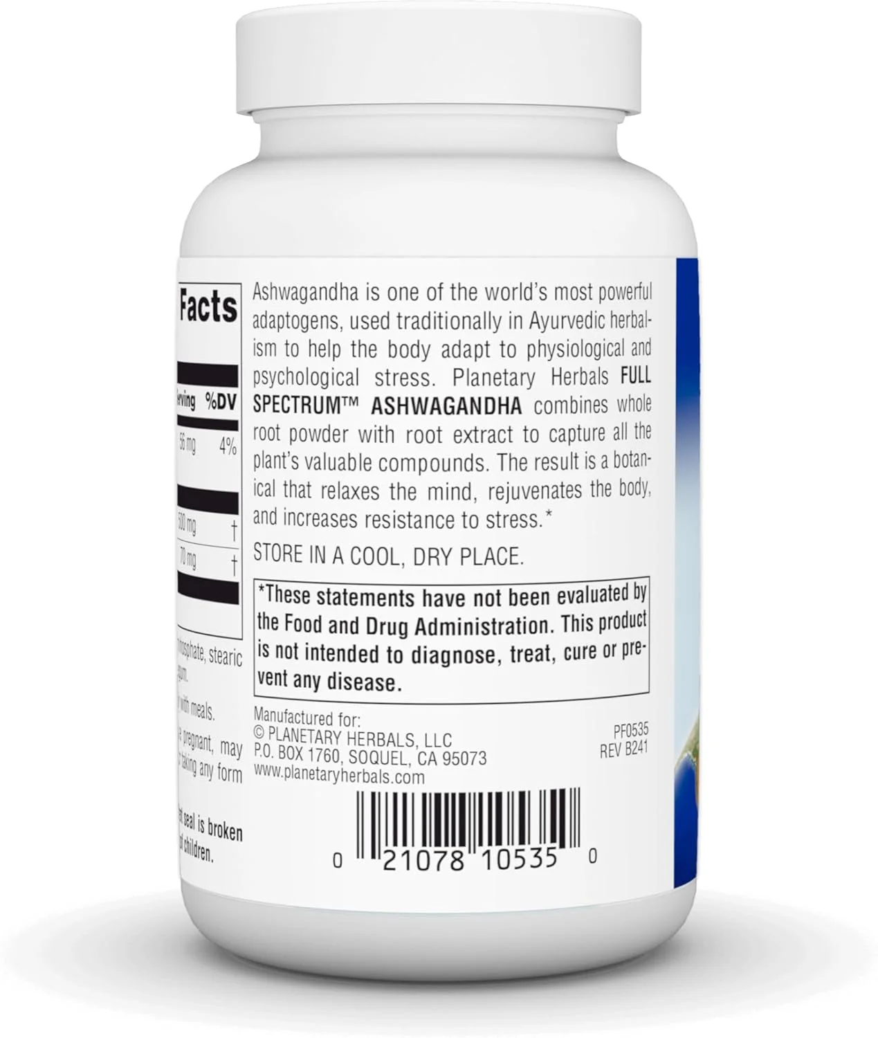 قرص آشواگاندا طیف کامل Planetary Herbals 570 میلی گرم، احیا کننده، 120 عدد