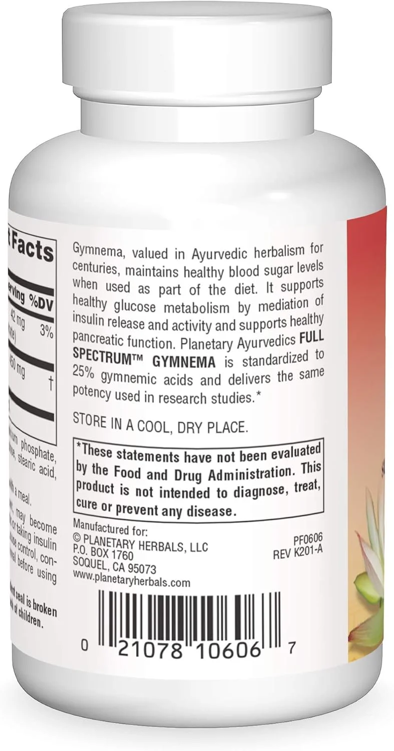 قرص های گیاهی سیاره ای آیورودا اسپکتروم جیمنما (450 میلی گرم، 120 عدد) قرص های گیاهی سیاره ای آیورودا اسپکتروم جیمنما (450 میلی گرم، 120 عدد)