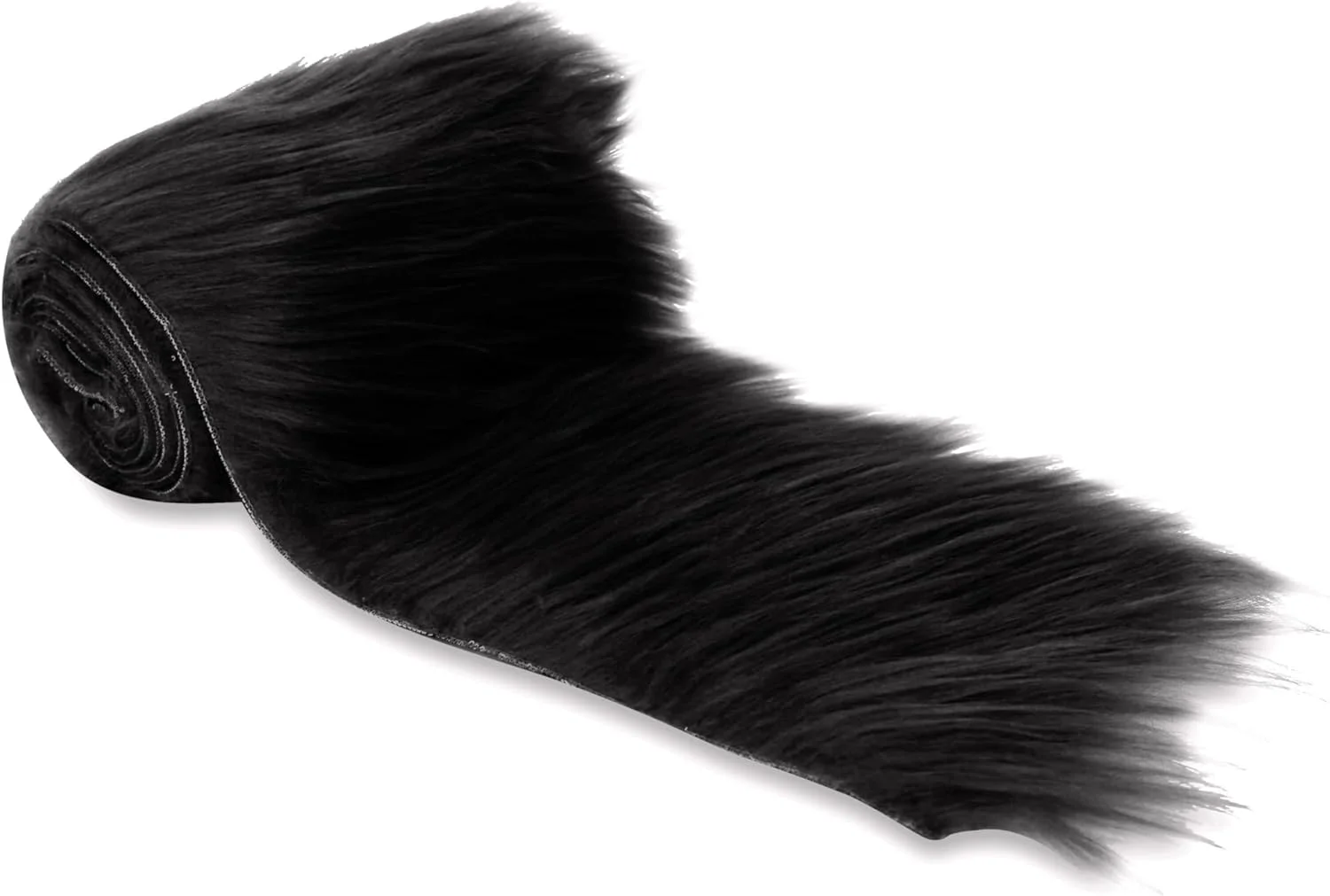 نوارهای خز مصنوعی کرکی مشکی FabricLA - خز صنایع دستی برای نوم ها، کاسپلی و پروژه های DIY | 15cm X 152cm