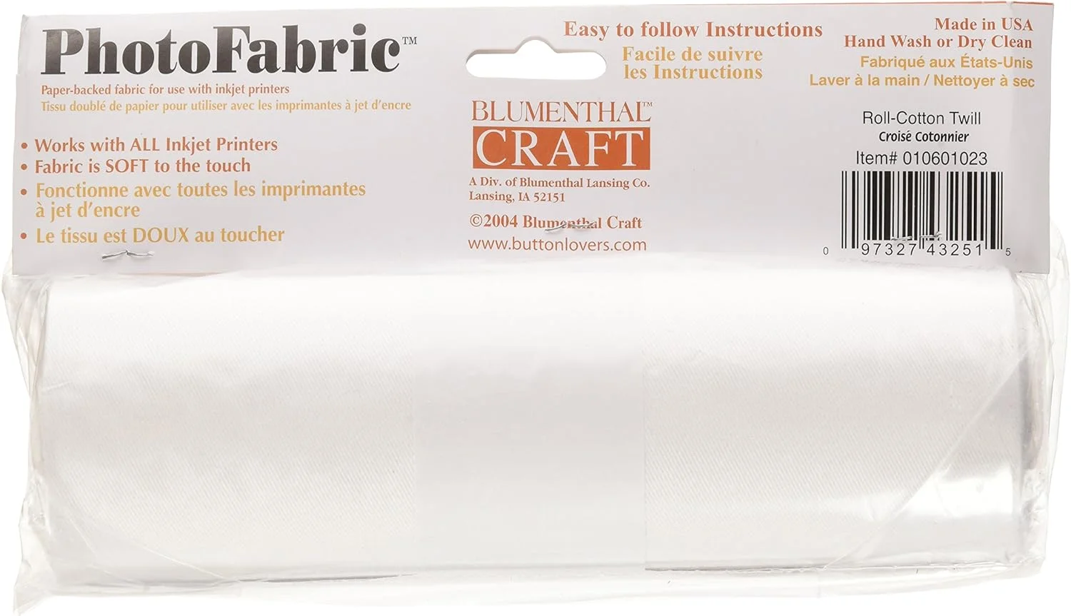 پارچه عکس Blumenthal Craft PhotoFabric، 100% پنبه ای، سفید، 254 x 21.59 سانتی متر پارچه عکس Blumenthal Craft PhotoFabric، 100% پنبه ای، سفید، 254 x 21.59 سانتی متر
