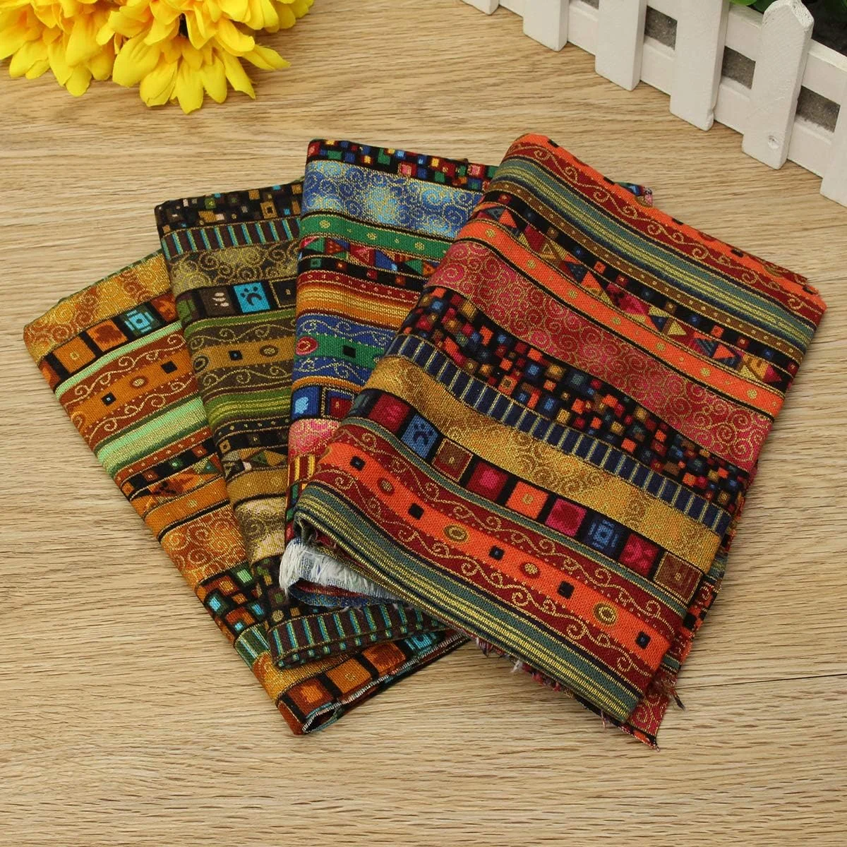 HAPYLY بسته 4 عددی پارچه های از پیش برش خورده پنبه و کنف، پارچه لحاف دوزی، پارچه تکه دوزی برای خیاطی 50x70 سانتی متر (چند رنگ)