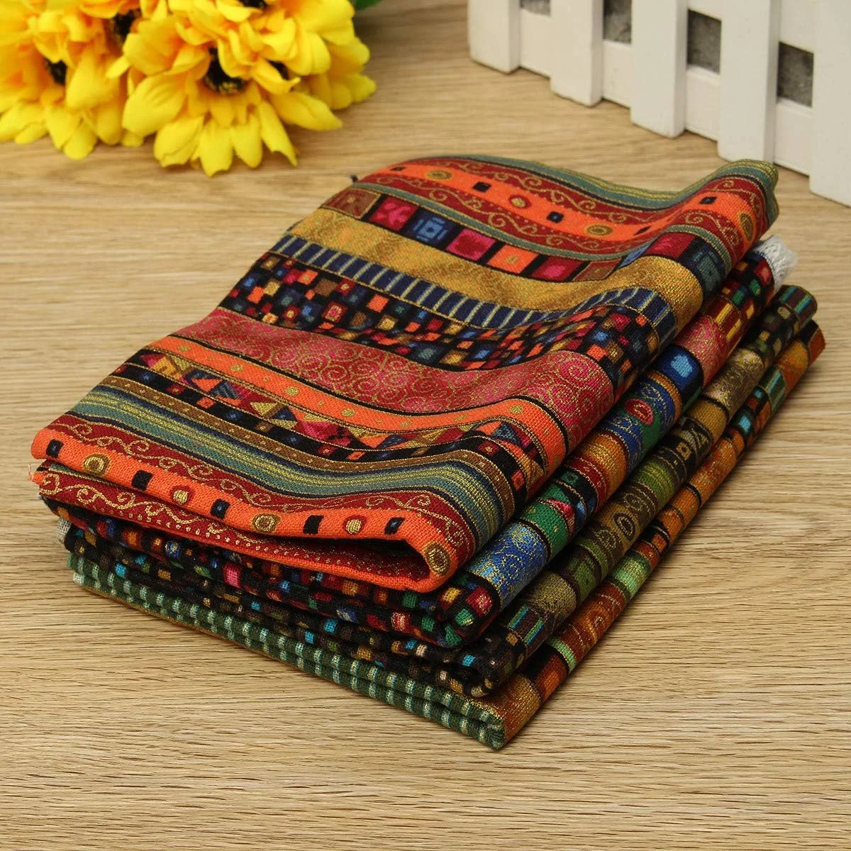 HAPYLY بسته 4 عددی پارچه های از پیش برش خورده پنبه و کنف، پارچه لحاف دوزی، پارچه تکه دوزی برای خیاطی 50x70 سانتی متر (چند رنگ) HAPYLY بسته 4 عددی پارچه های از پیش برش خورده پنبه و کنف، پارچه لحاف دوزی، پارچه تکه دوزی برای خیاطی 50x70 سانتی متر (چند رنگ)