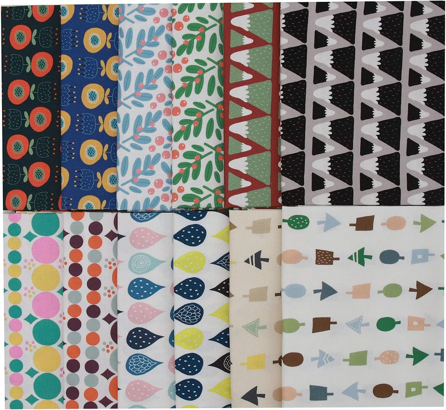 بسته پارچه ای پیش برش خورده مجموعه فصلی COTTONVILL MallangLuna مناسب برای تکه دوزی، نوارهای 2.5 اینچی