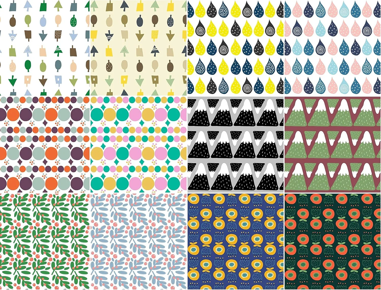 بسته پارچه ای پیش برش خورده مجموعه فصلی COTTONVILL MallangLuna مناسب برای تکه دوزی، نوارهای 2.5 اینچی