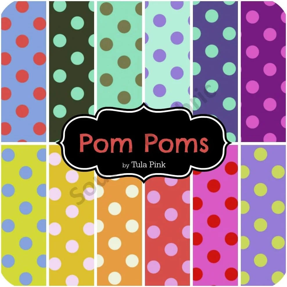 بسته تکه پارچه پوم پومز فری اسپریت (تقریباً 2 یارد) اثر تولا پینک برای پارچه لحاف دوزی DIY بسته تکه پارچه پوم پومز فری اسپریت (تقریباً 2 یارد) اثر تولا پینک برای پارچه لحاف دوزی DIY