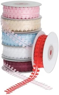 روبان ارگانزا با حاشیه گل دیزی سبز CLUB GREEN. یاسی 10MMX25MT، پارچه، یاسی، 11 x 11 x 3.3 سانتی متر