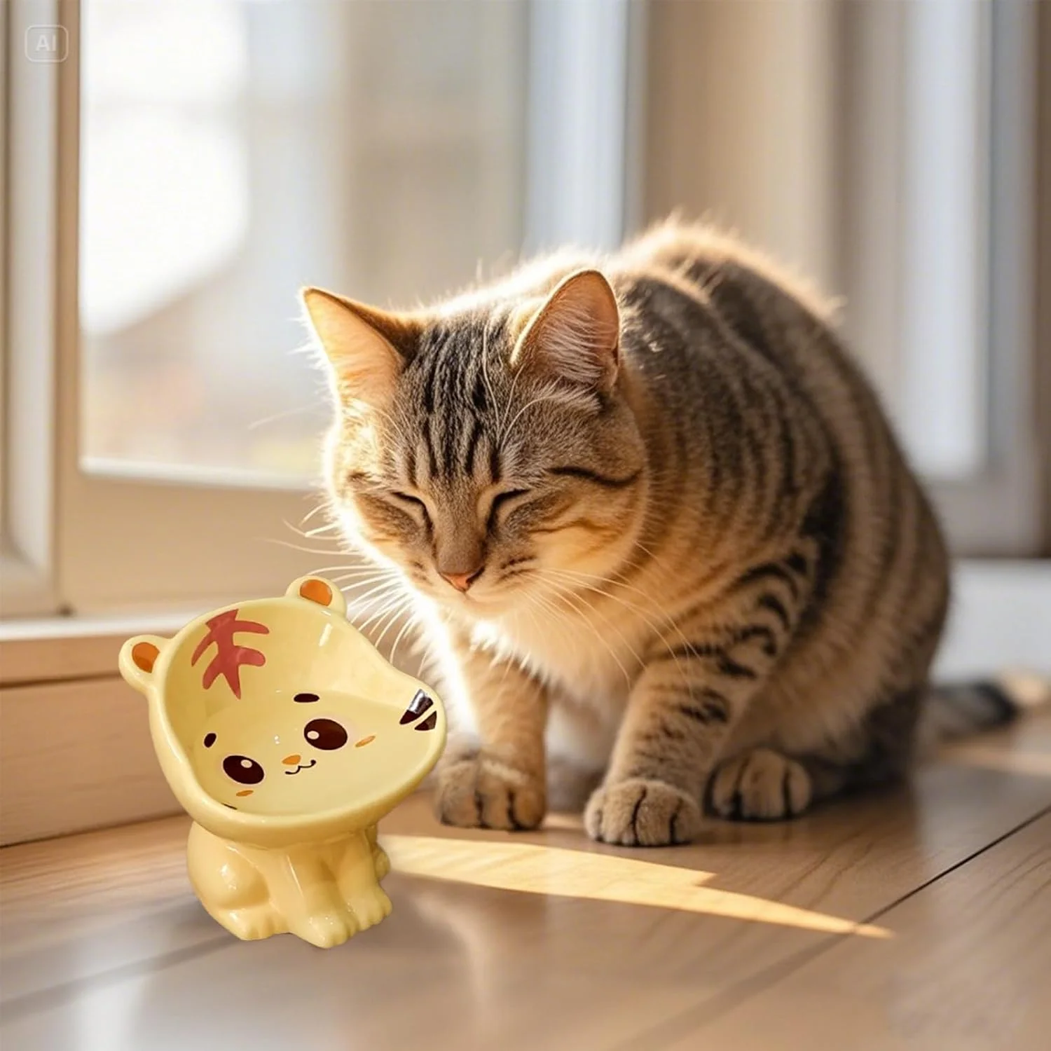 ظرف غذای گربه زوزر، ست 2 تایی کاسه سرامیکی برای تغذیه گربه ها و توله سگ ها