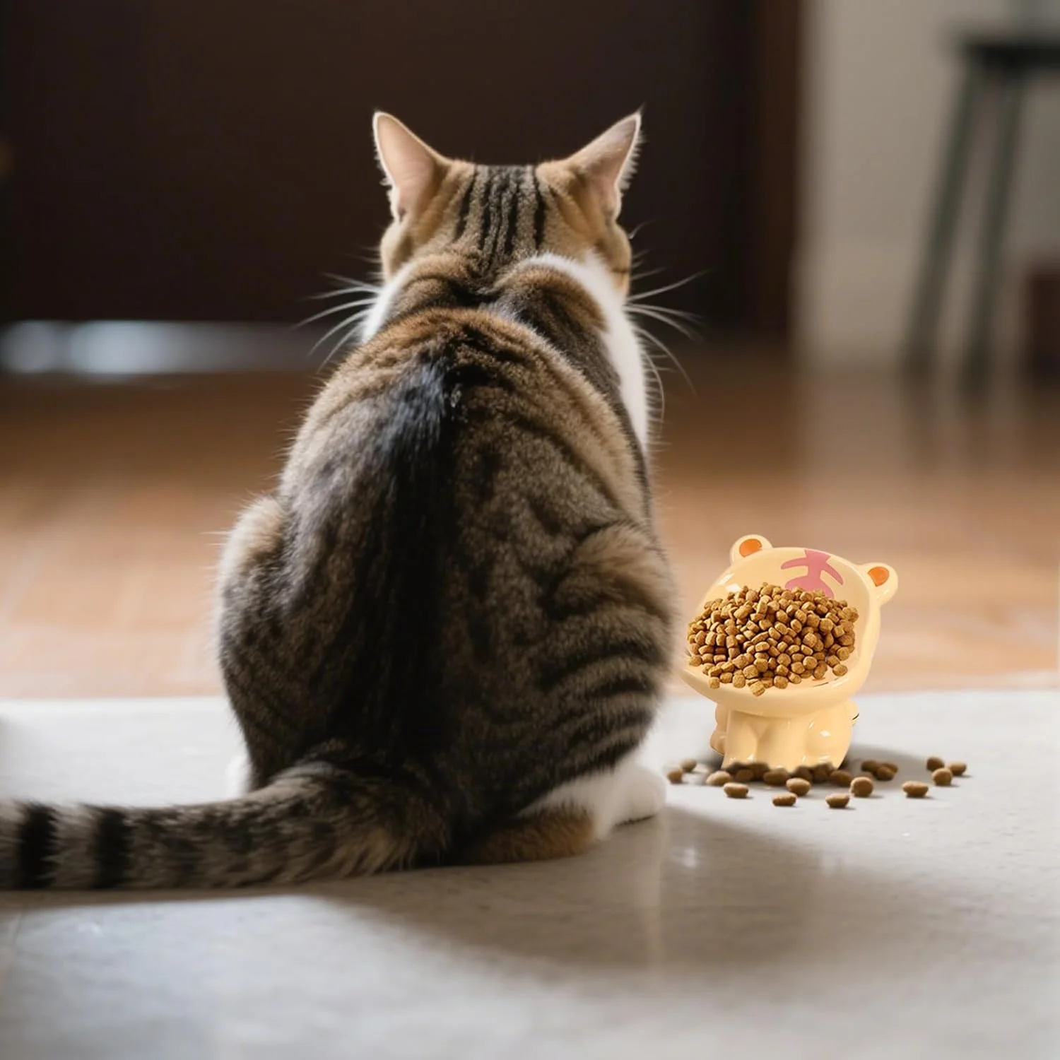 ظرف غذای گربه زوزر، ست 2 تایی کاسه سرامیکی برای تغذیه گربه ها و توله سگ ها