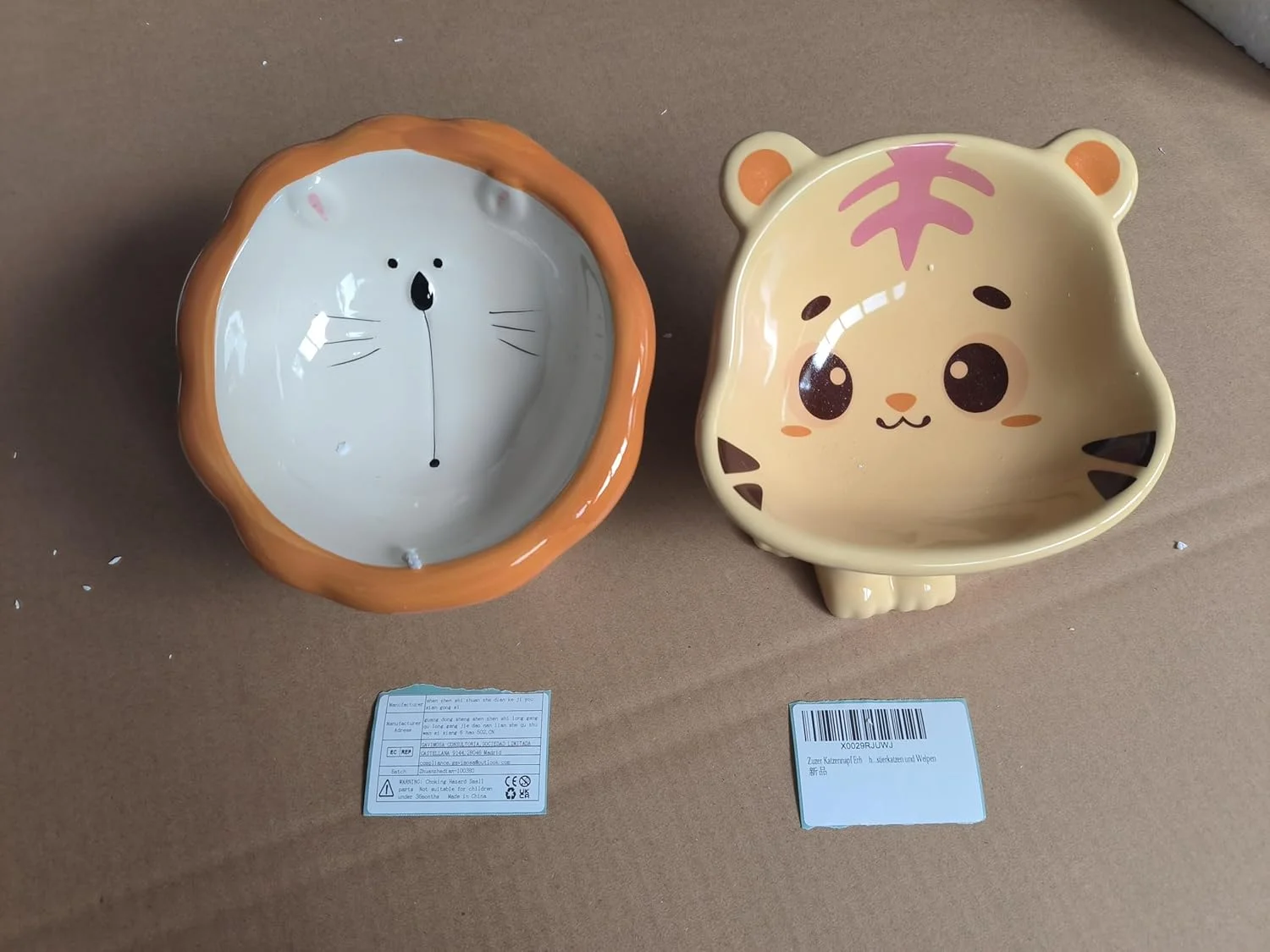 ظرف غذای گربه زوزر، ست 2 تایی کاسه سرامیکی برای تغذیه گربه ها و توله سگ ها