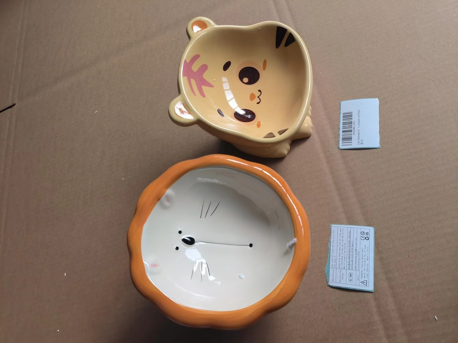 ظرف غذای گربه زوزر، ست 2 تایی کاسه سرامیکی برای تغذیه گربه ها و توله سگ ها