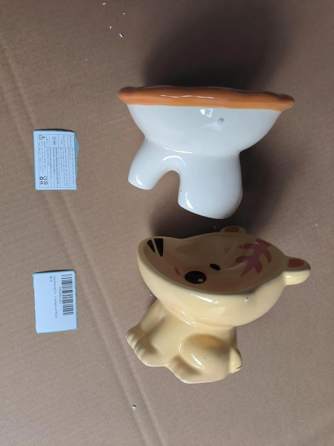 ظرف غذای گربه زوزر، ست 2 تایی کاسه سرامیکی برای تغذیه گربه ها و توله سگ ها