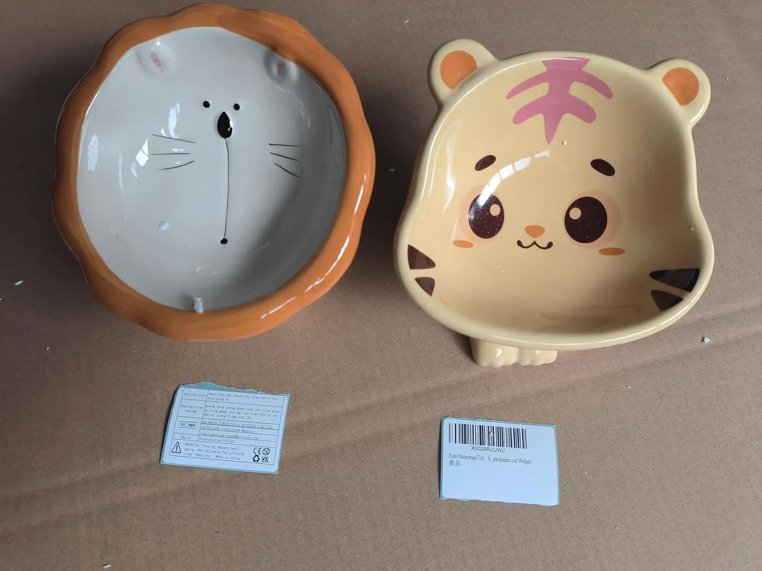 ظرف غذای گربه زوزر، ست 2 تایی کاسه سرامیکی برای تغذیه گربه ها و توله سگ ها