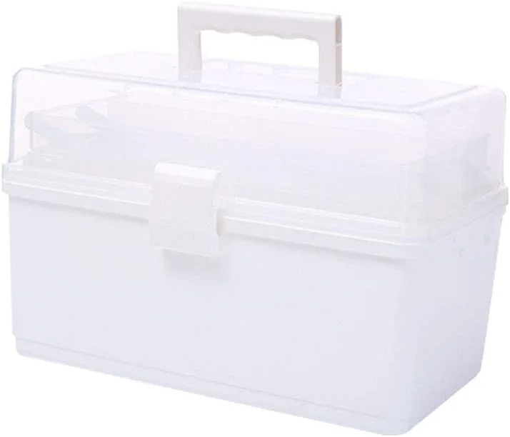 جعبه کمک های اولیه ZLASS، کابینت نگهداری دارو پلاستیکی سه لایه، جعبه نگهداری تاشو داروی شفاف قابل حمل با قفل و دسته، 37x19x18 سانتی متر جعبه کمک های اولیه ZLASS، کابینت نگهداری دارو پلاستیکی سه لایه، جعبه نگهداری تاشو داروی شفاف قابل حمل با قفل و دسته، 37x19x18 سانتی متر