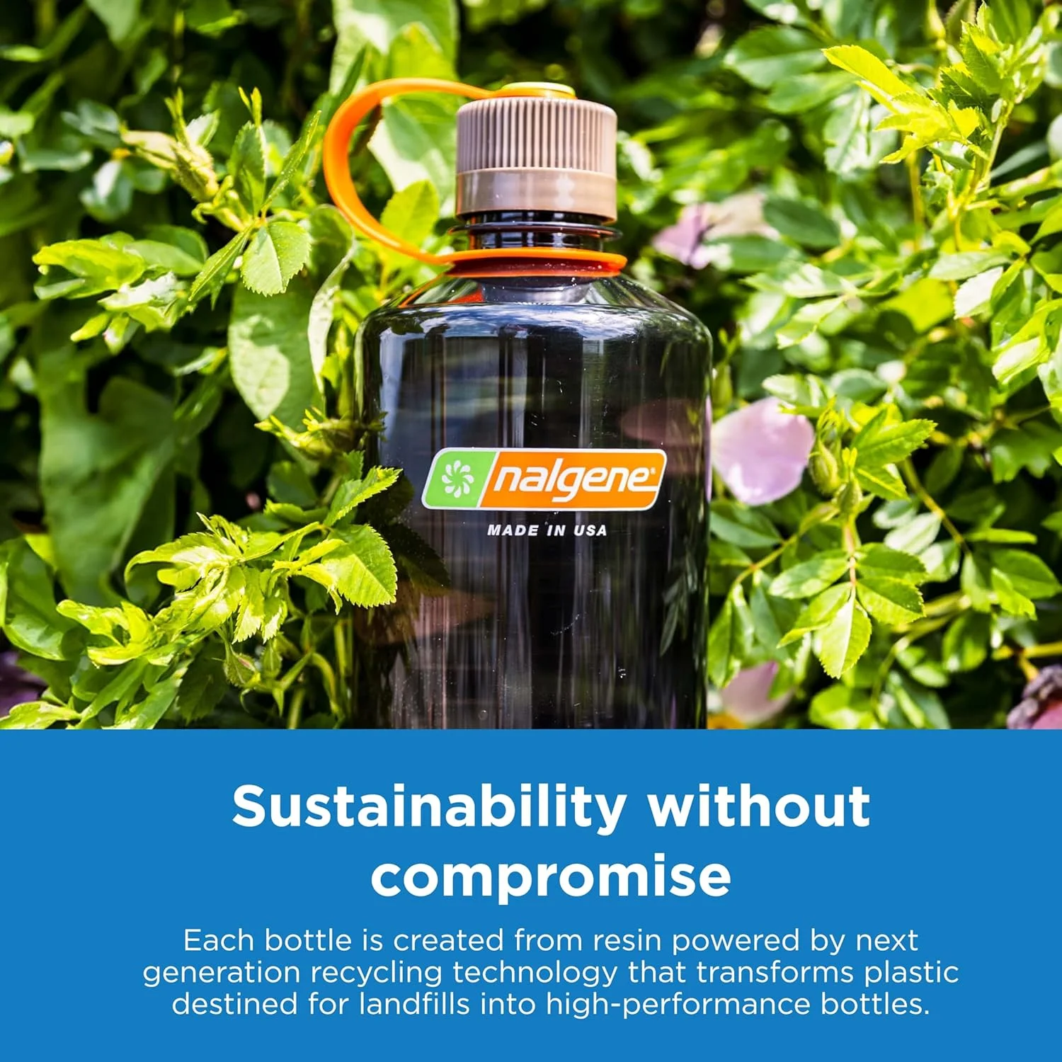 بطری آب نالجن Sustain Tritan بدون BPA ساخته شده از مواد مشتق شده از 50٪ ضایعات پلاستیکی، 32 اونس، دهانه باریک بطری آب نالجن Sustain Tritan بدون BPA ساخته شده از مواد مشتق شده از 50٪ ضایعات پلاستیکی، 32 اونس، دهانه باریک