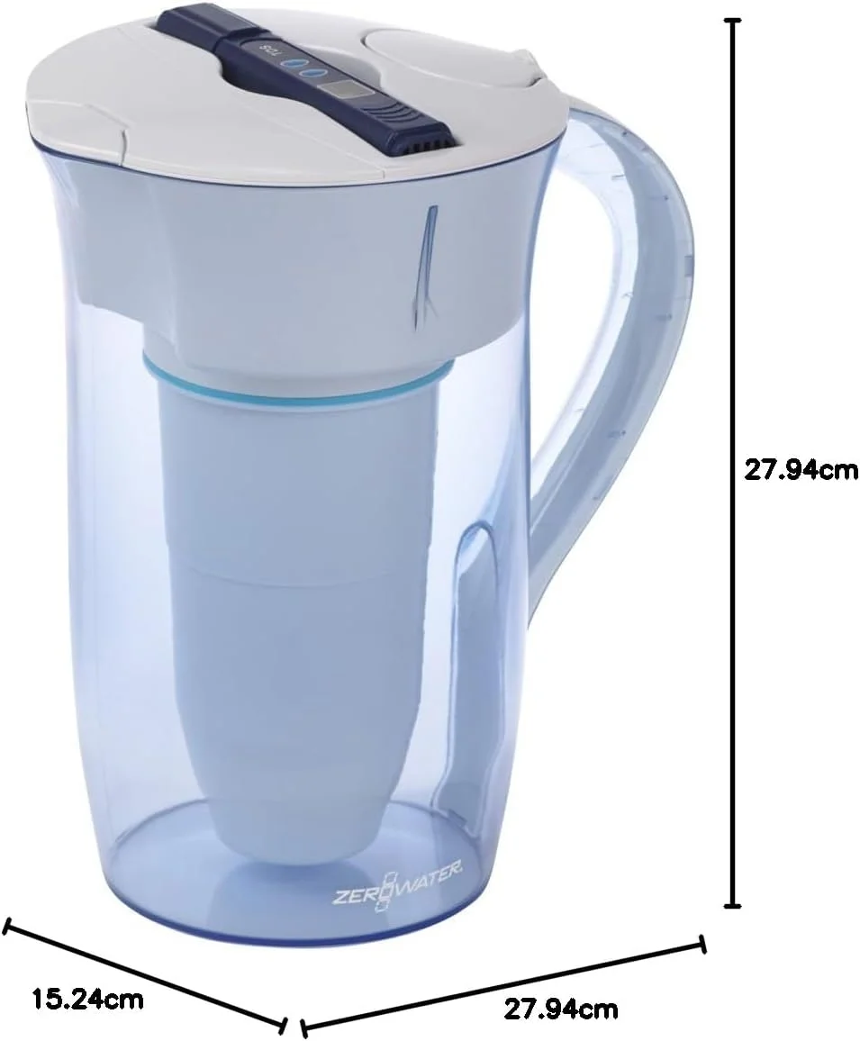 پارچ تصفیه آب 10 فنجانی ZeroWater با فیلتر 5 مرحله ای و خروجی سریع - دارای گواهینامه IAPMO برای کاهش سرب، کروم و PFOA/PFOS پارچ تصفیه آب 10 فنجانی ZeroWater با فیلتر 5 مرحله ای و خروجی سریع - دارای گواهینامه IAPMO برای کاهش سرب، کروم و PFOA/PFOS