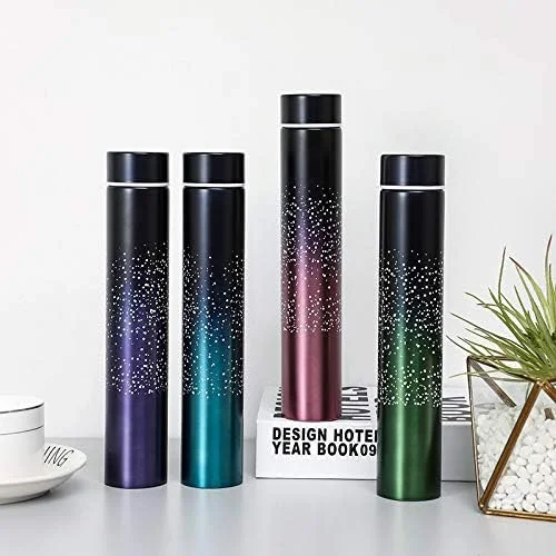 قمقمه آب عایق Tahget، ماگ فلاسک قهوه، عایق خلاء دو جداره، قمقمه آب استیل باریک و شیک، 250 میلی لیتر (آبی ستاره ای 250 میلی لیتر)