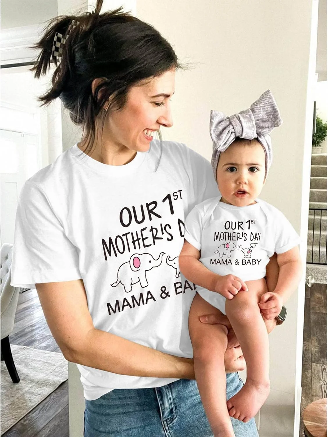 ست لباس مادر و نوزاد AG AGUU برای اولین روز مادر، رامپر نوزادی پسرانه و دخترانه، تیشرت های مادرانه برای زنان ست لباس مادر و نوزاد AG AGUU برای اولین روز مادر، رامپر نوزادی پسرانه و دخترانه، تیشرت های مادرانه برای زنان