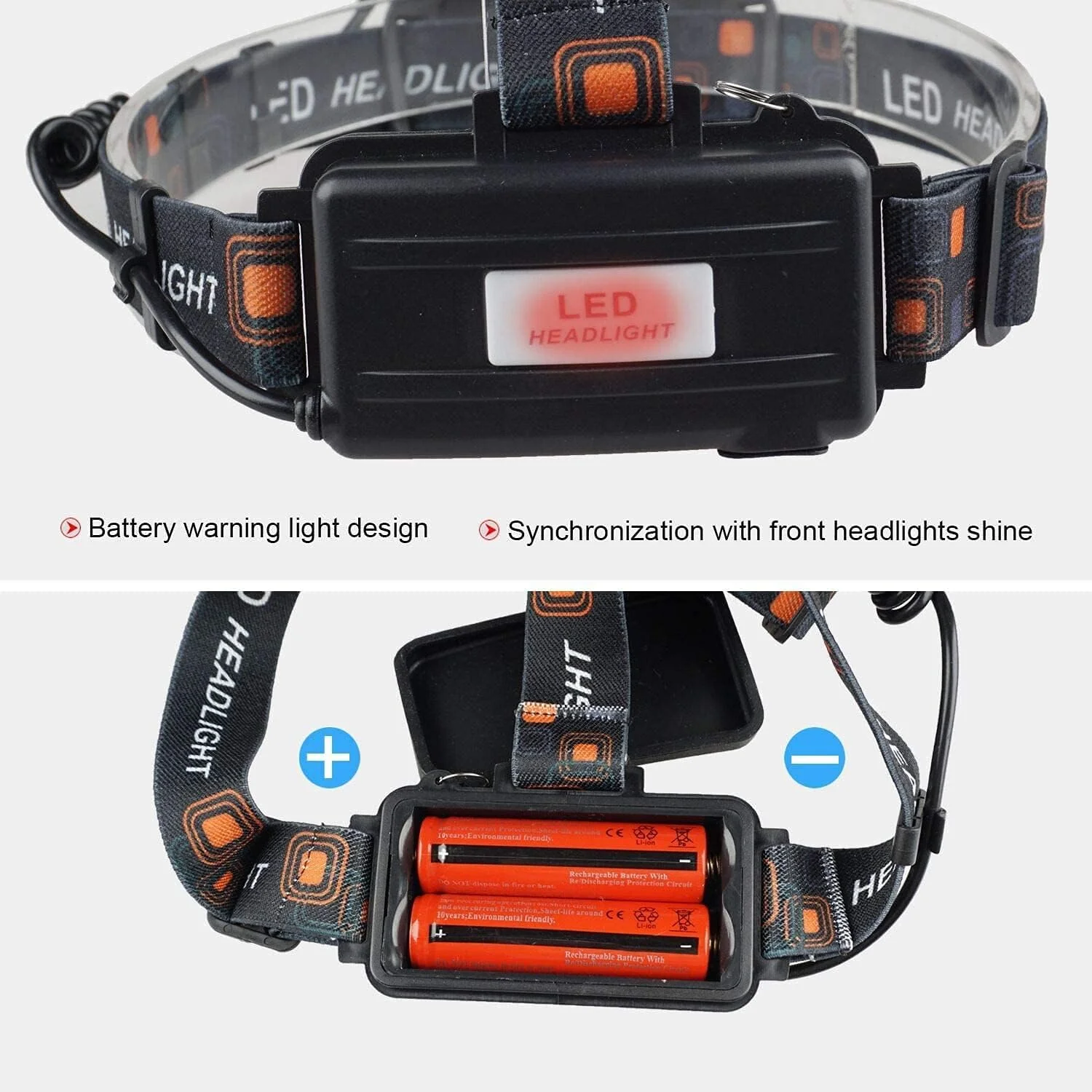 چراغ پیشانی LED فوق العاده روشن Quboo Mulugeta 6000 CREE T6، باتری قابل شارژ، 4 حالت نوردهی، چراغ ضد آب بدون دست، نور کلاه ایمنی با روشنایی فوق العاده