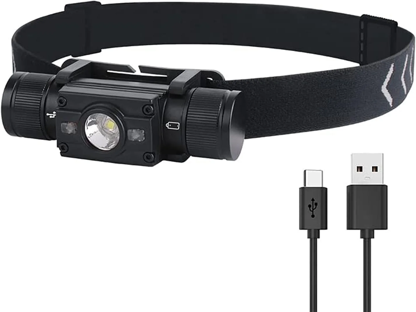 چراغ پیشانی فلزی قابل شارژ Vortex HP300، نوع C، زاویه قابل تنظیم 180 درجه، کم نور شونده پیوسته، 1000 لومن، 2 عدد LED کمکی قرمز، محدوده کاربرد گسترده، نشانگر سطح قدرت، سبک وزن