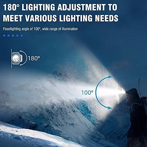 چراغ پیشانی فلزی قابل شارژ Vortex HP300، نوع C، زاویه قابل تنظیم 180 درجه، کم نور شونده پیوسته، 1000 لومن، 2 عدد LED کمکی قرمز، محدوده کاربرد گسترده، نشانگر سطح قدرت، سبک وزن