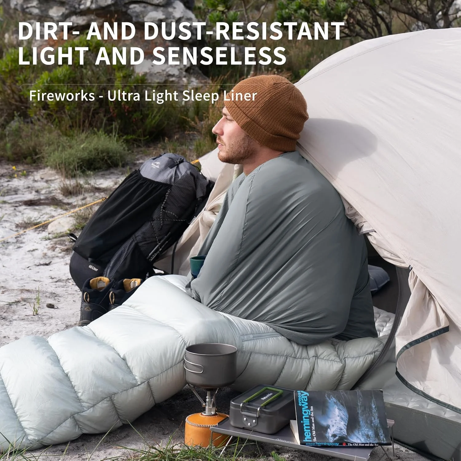 لاینر کیسه خواب فوق سبک Naturehike، کیسه خواب کلبه ای فقط 128 گرم، ملحفه مسافرتی با سایز بسته بندی کوچک، کیسه خواب داخلی برای کوله گردی، خوابگاه ها، کلبه ها و کمپینگ