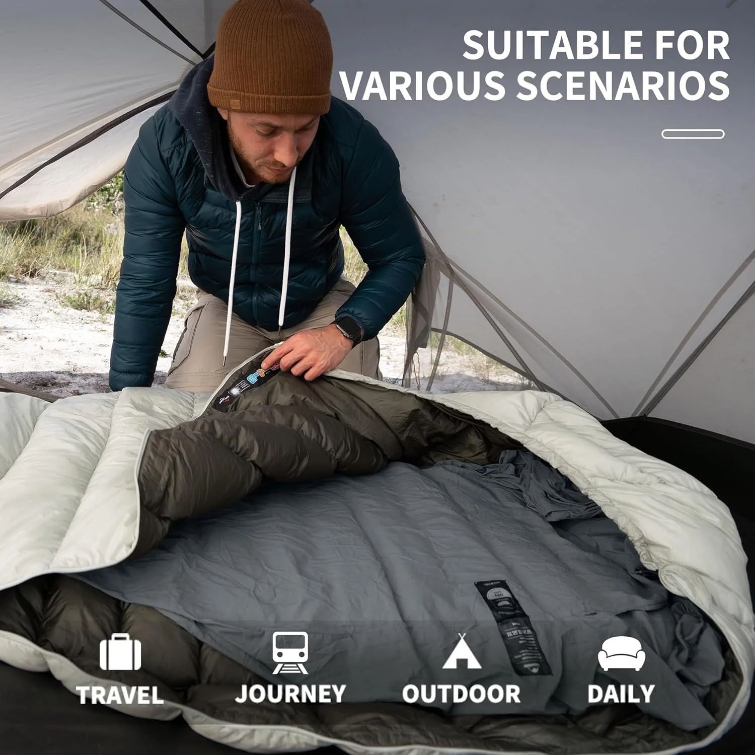 لاینر کیسه خواب فوق سبک Naturehike، کیسه خواب کلبه ای فقط 128 گرم، ملحفه مسافرتی با سایز بسته بندی کوچک، کیسه خواب داخلی برای کوله گردی، خوابگاه ها، کلبه ها و کمپینگ